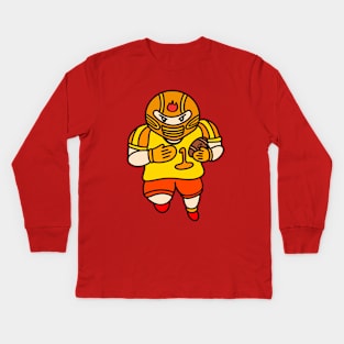 Cartoon American football boy Kids Long Sleeve T-Shirt